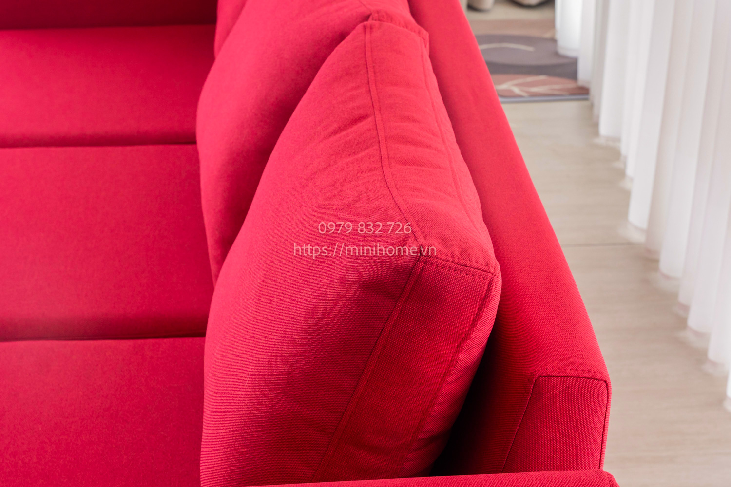 Sofa Fly Vải Màu đỏ dài 210cm - Hình ảnh 6