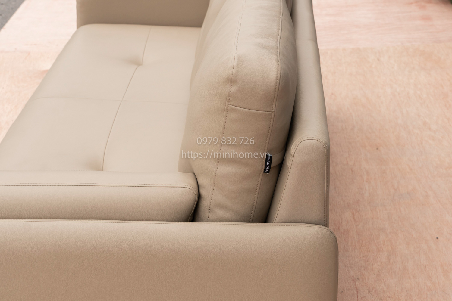 SOFA SFSL04 Da công nghiệp Màu kem dài 218cm - Hình ảnh 3