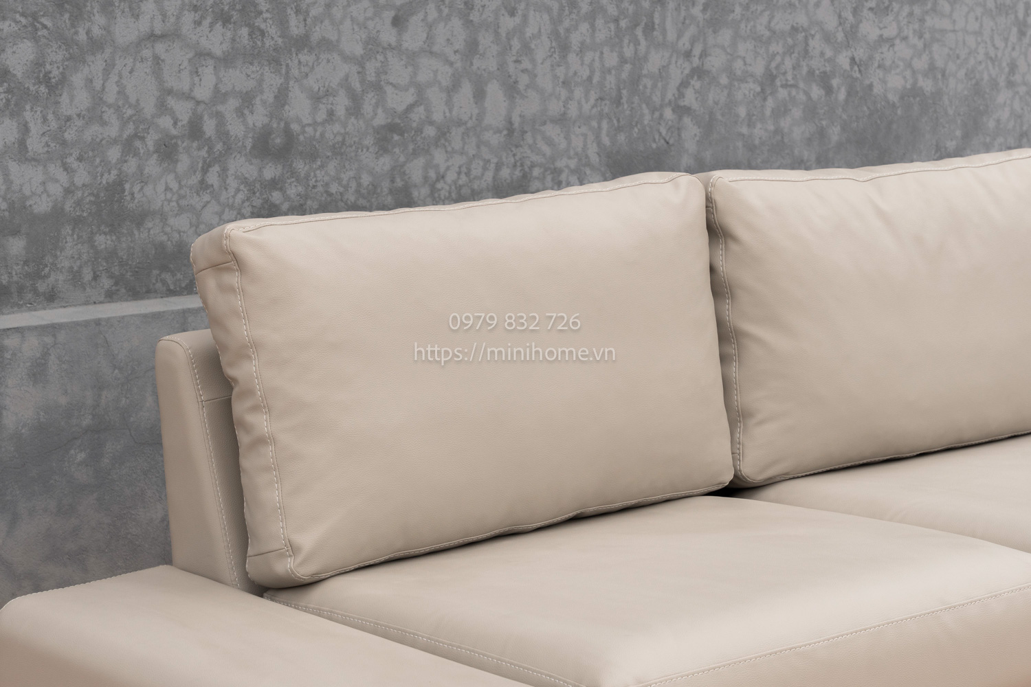 SOFA SFSL05 Da công nghiệp Màu ghi nhạt dài 220cm - Hình ảnh 5