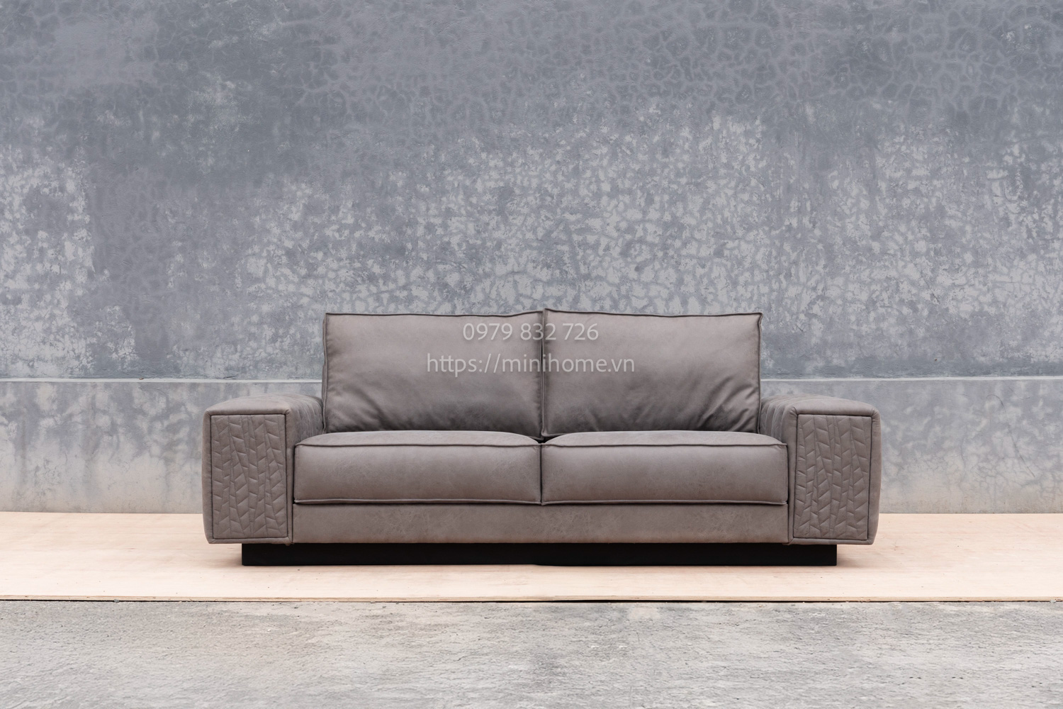SOFA SFSL08 Da công nghiệp Màu xám đậm dài 220cm - Hình ảnh 8