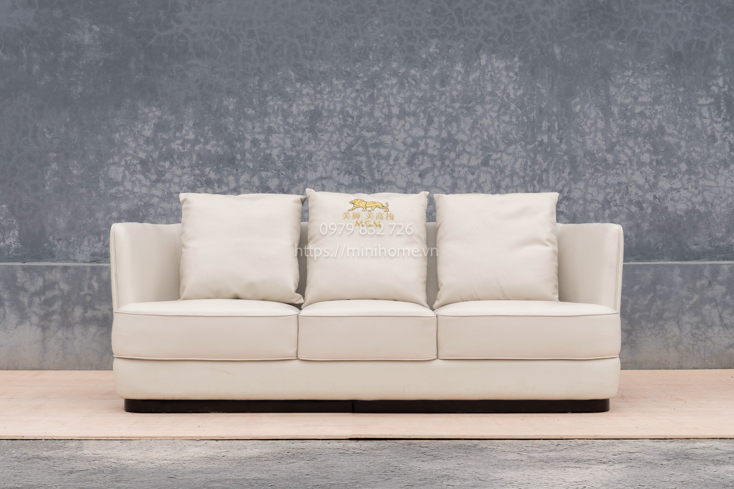 SOFA NHẬP TQ SFSL18 Da công nghiệp Màu kem dài 220cm - Hình ảnh 8